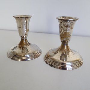2 Vintage Silver Plated Candle Holders